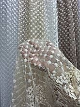 Тюль гепюр сітка No1011 золото оптом