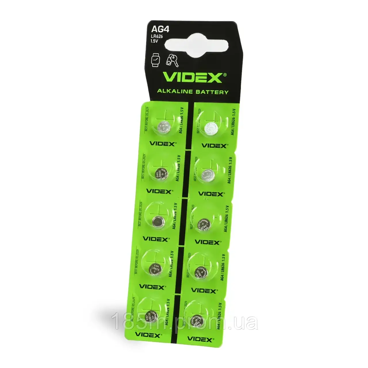 Батарейка лужна Videx AG 4 (LR626) BLISTER CARD 10 pcs, фото 1