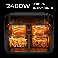 Аерофритюрниця безмасляна для дому 2400 Вт Sokany 10 л аерогриль мультипіч сенсорна з двома відділеннями, фото 7