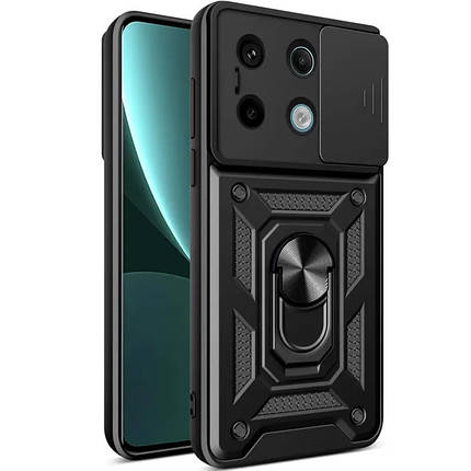 Ударостійкий чохол Camshield Serge Ring для Xiaomi Redmi Note 13 Pro 4G / Poco M6 Pro 4G Чорний, фото 1