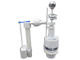 Зливний комплект: механізм зі штоковим режимом зливу (хром) + налив.клапан з бок.підвед., 1/2" MILLZ