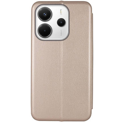 Шкіряний чохол-книжка Classy для Xiaomi Redmi Note 14 4G (Europe version) Золотий, фото 2