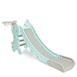 Дитяча гірка YG2020-2-1-4 пластик, з баскетбольним кільцем