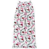 Стильні штани/штаны hello kitty хелоу кітті/плюшеві/піжамні штани білого кольору