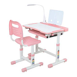 Дитяча Парта M 5068-8-2 зі стільцем, рожевий, підставка для книги