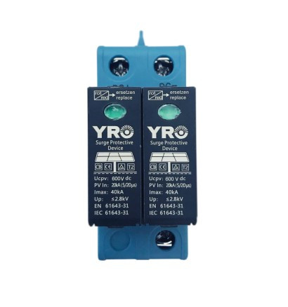Пристрій захисту від імпульсних перенапруг (ПЗІП) (SPD) YRO YRSP-D2 600VDC/2P, фото 1