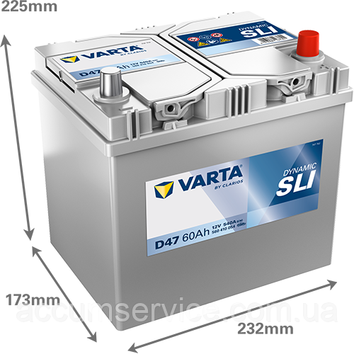 Акумулятор VARTA DYNAMIC SLI 560 410 054 D47