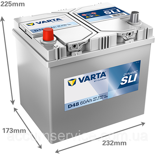 Акумулятор VARTA DYNAMIC SLI 560 411 054 D48