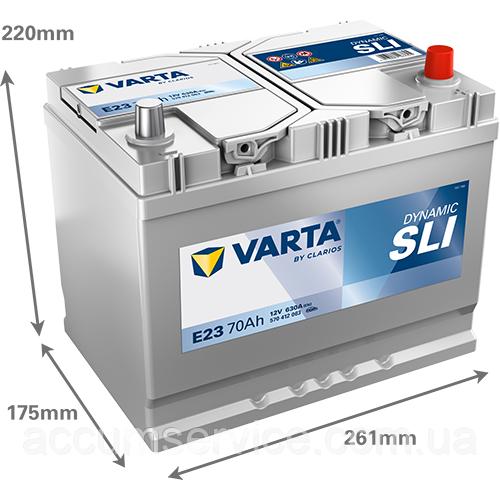 Акумулятор VARTA DYNAMIC SLI 570 412 063 E23
