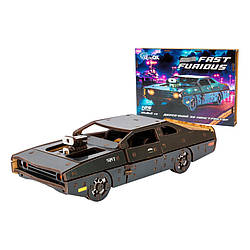 Дерев'яний 3D конструктор "Fast Furious" Puz-62519, 125 деталей, чорний