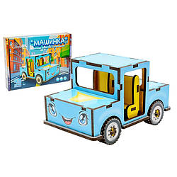 Дитячий дерев'яний 3D конструктор "Машинка" Puz-00930, 43 деталі