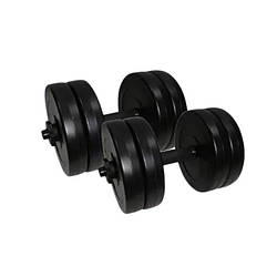 Гантелі складальні композитні в пластиковій оболонці Rock Pro 2 шт по 11 кг NE-PL-G-011-2