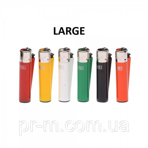 Запальничка CLIPPER REUSABLE CP11R (LARGE) кольорова (48шт/уп)
