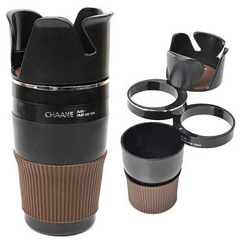 Підстаканник в автомобіль, 3 відділення / Тримач для телефону з підстаканником / Підстаканник в авто