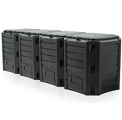 Компостер садовий пластиковий Prosperplast Compogreen 1600 л чорний контейнер для компосту з 4 модулів PIKSM1600C