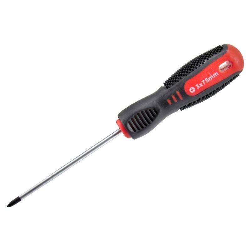 Викрутка Carlife хрестова PH0x75mm, Cr-V 6150