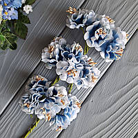 Хризантема із синьою серединкою й білими кінчиками 6 шт.