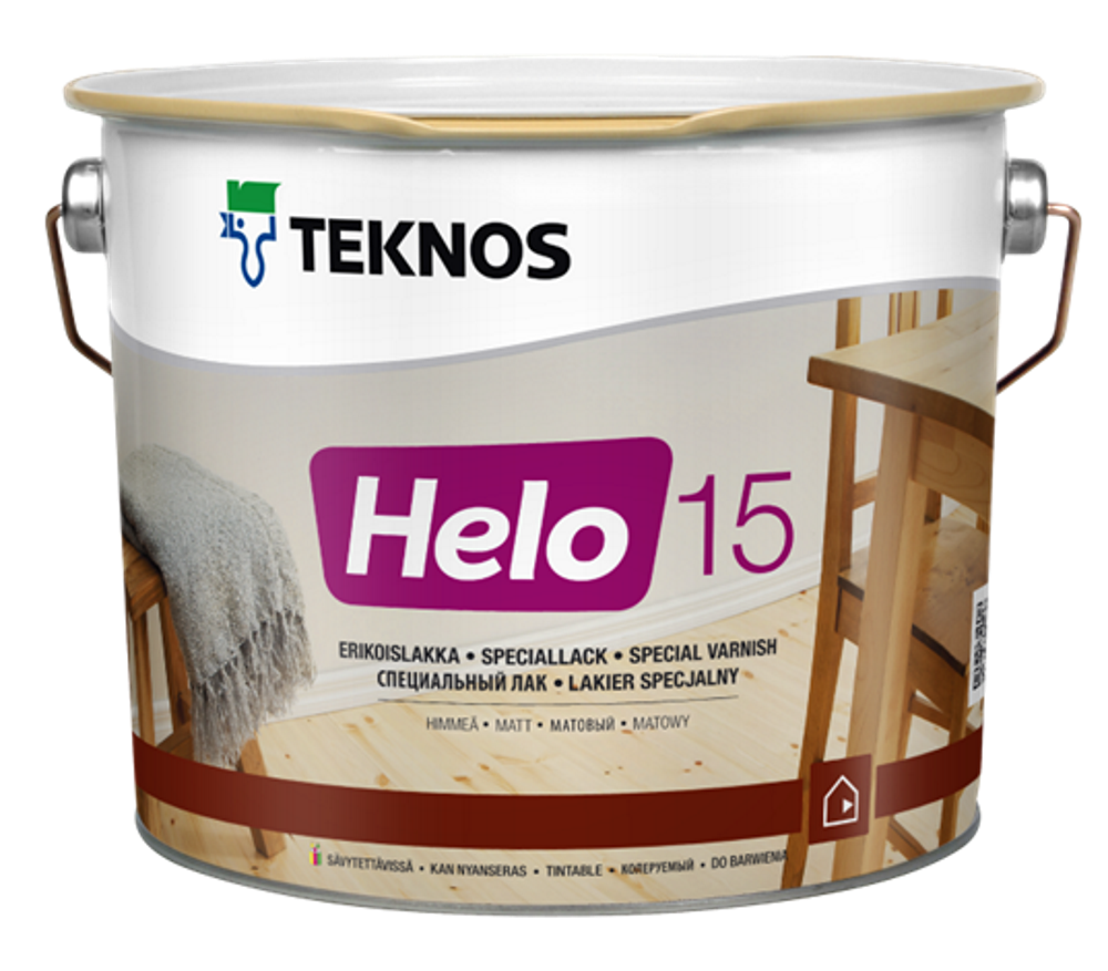 Лак уретан-алкідний для підлоги та яхт TEKNOS Helo 15 матовий, 0,9л