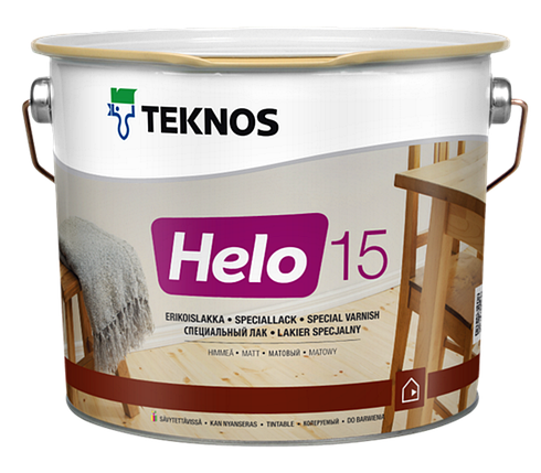 Лак уретан-алкідний для підлоги та яхт TEKNOS Helo 15 матовий, 9л, фото 1