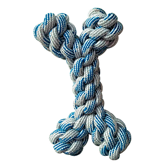 Іграшка для собак кісточка, канат бавовняний, блакитний, CROCI PASTEL, 20см