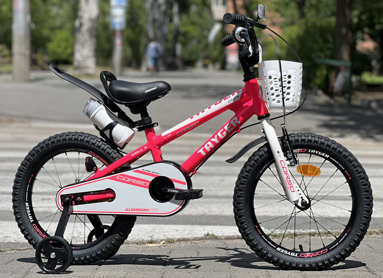 Дитячий велосипед 16" Corso Tayger TG-15874 на зріст 100-115 см червоний