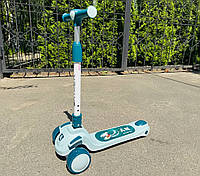 Дитячий самокат триколісний складний для дітей з підсвічуванням коліс деки та піснями УКРАЇНСЬКА ОЗВУЧКА