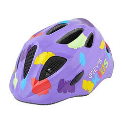 Шолом для велосипеда дитячий розмір M 54-58мм Grey's глянцевий з регулятором окружності фіолетовий (GR22323)