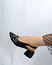 Шкіряні жіночі босоніжки на підборах 5 см, фото 3