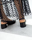 Шкіряні жіночі босоніжки на підборах 5 см, фото 4