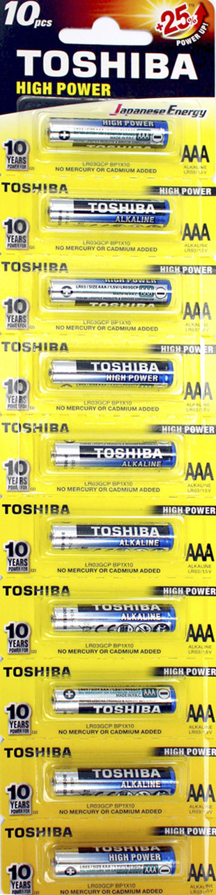 Батарейки Toshiba Alkaline LR-03/блістер відривний 1шт (10)(100), фото 1