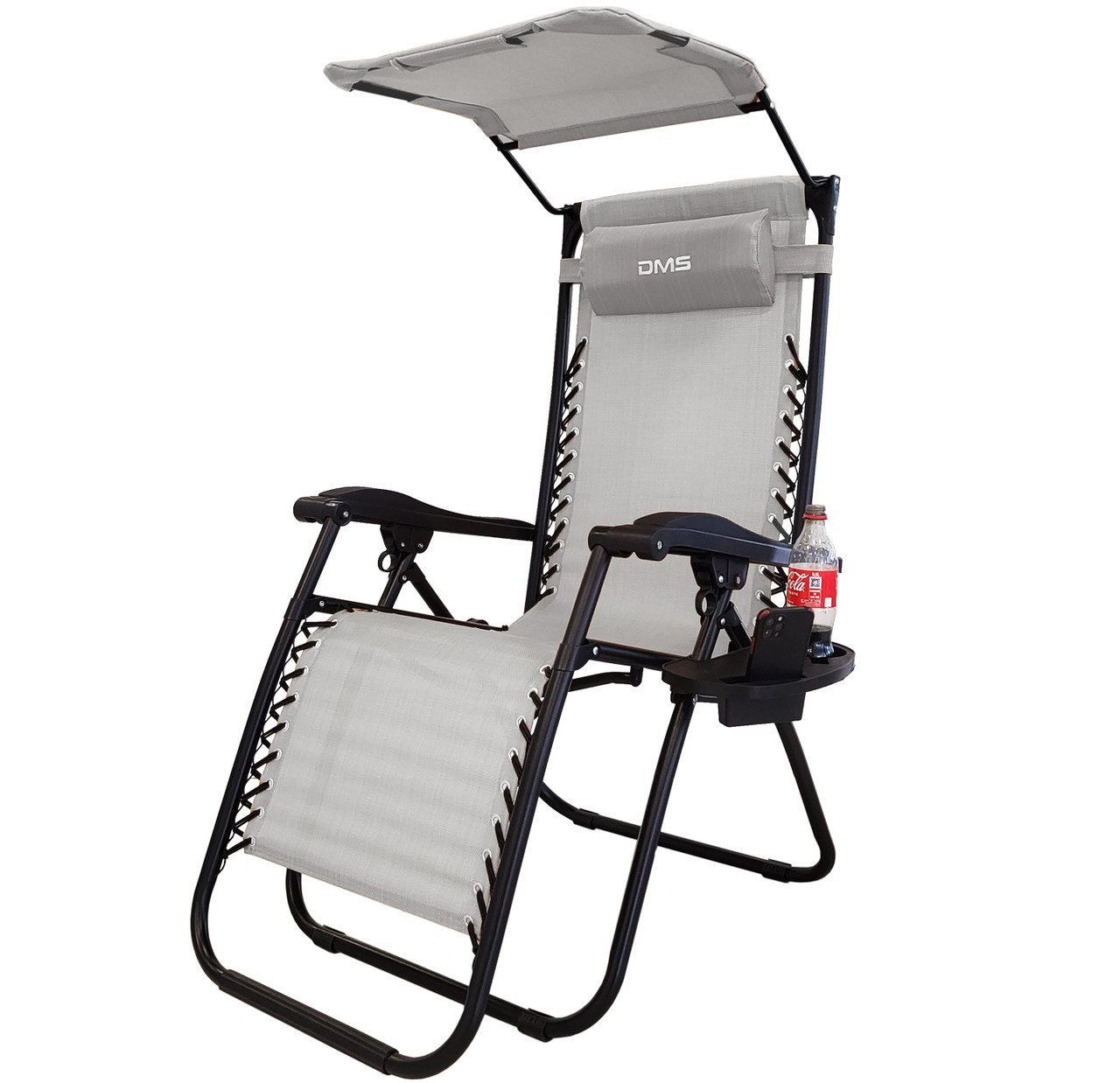 Розкладне садове крісло шезлонг DMS GLS-120G Grey, фото 1
