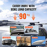 Vevor 310029 Універсальний багажник на дах, алюмінієва поперечна штанга, вантажопідйомність 90 кг, для піднятих бічних рейок із, фото 4