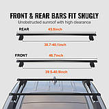 Vevor 310036 Поперечини Black, сумісні з Jeep Grand Cherokee 2011-2021, з рифленими бічними рейлінгами, вантажопідйомність 90 кг,, фото 3