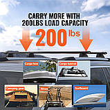 Vevor 310036 Поперечини Black, сумісні з Jeep Grand Cherokee 2011-2021, з рифленими бічними рейлінгами, вантажопідйомність 90 кг,, фото 4