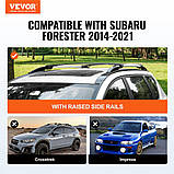 Поперечини багажника VEVOR підходить для Subaru Forester 2014-2021 з піднятими бічними рейлінгами Алюмінієві, фото 2