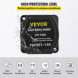 Vevor 310081 подвійне реле відсікання акумулятора 12 В комплект для роздільного заряду 140 А реле, чутливе до напруги комплект, фото 5