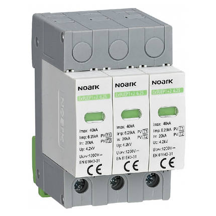 Обмежувач перенапруги Ex9UEP1+2 6.25 3P 1500 EU клас 1+2 In=6,25kA 1500V DC, NOARK, фото 1