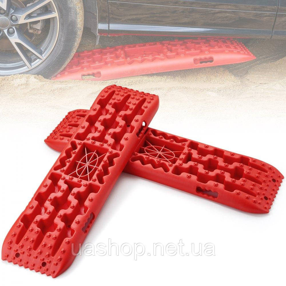 Vevor 310216 Пакет з 2 тягових дощок Traction Tape PP Mud Snow Sand Long Red, фото 1