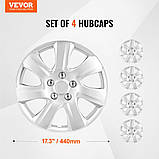 Vevor 310365 Ковпаки Ковпаки маточини для R16" Кришка обода отвору сопла клапана срібна, фото 7