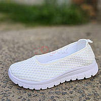 Мокасини жіночі літні білі сітка Мокасины женские летние белые сетка (Код: 3585тк)
