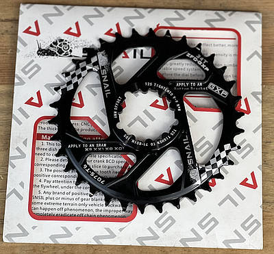 Зірка на велосипед неспадайка до шатуна NW AL 34T GXP (SRAM) offset 6mm чорна SNAIL