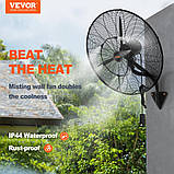 VEVOR 3761034 Mist Fan 29.5" Waterproof Industrial Fan 3 Speed 9500 CFM Комерційний або житловий вентилятор, фото 2