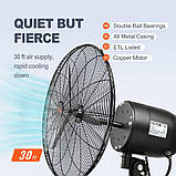 VEVOR 3761034 Mist Fan 29.5" Waterproof Industrial Fan 3 Speed 9500 CFM Комерційний або житловий вентилятор, фото 5