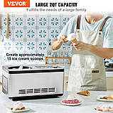 VEVOR Електрична машина для виготовлення морозива 2 л Морозиво Заморожений йогурт Сорбет Нержавіюча сталь, фото 2