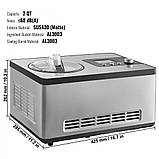 VEVOR Електрична машина для виготовлення морозива 2 л Морозиво Заморожений йогурт Сорбет Нержавіюча сталь, фото 7