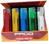 Запальничка FROG TURBO METAL різнокольорова (25шт/уп), фото 3