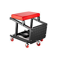 Vevor 310864 Стілець механіка, що виїжджає, робоче сидіння, 136 кг, сходинка, що обертається на 360°