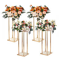 VEVOR набір з 4 квіткових табуретів квадратний 20x20x80см підставка для квітів залізна тумбочка сучасна