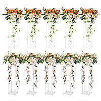 VEVOR набір з 10 квіткових табуретів квадратний 20x20x60см підставка для квітів акриловий приставний столик