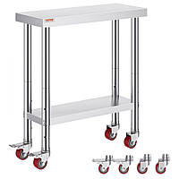 Робочий стіл VEVOR 30" x 12" x 34" з нержавіючої сталі для громадського харчування робочий стіл щось 100 кг